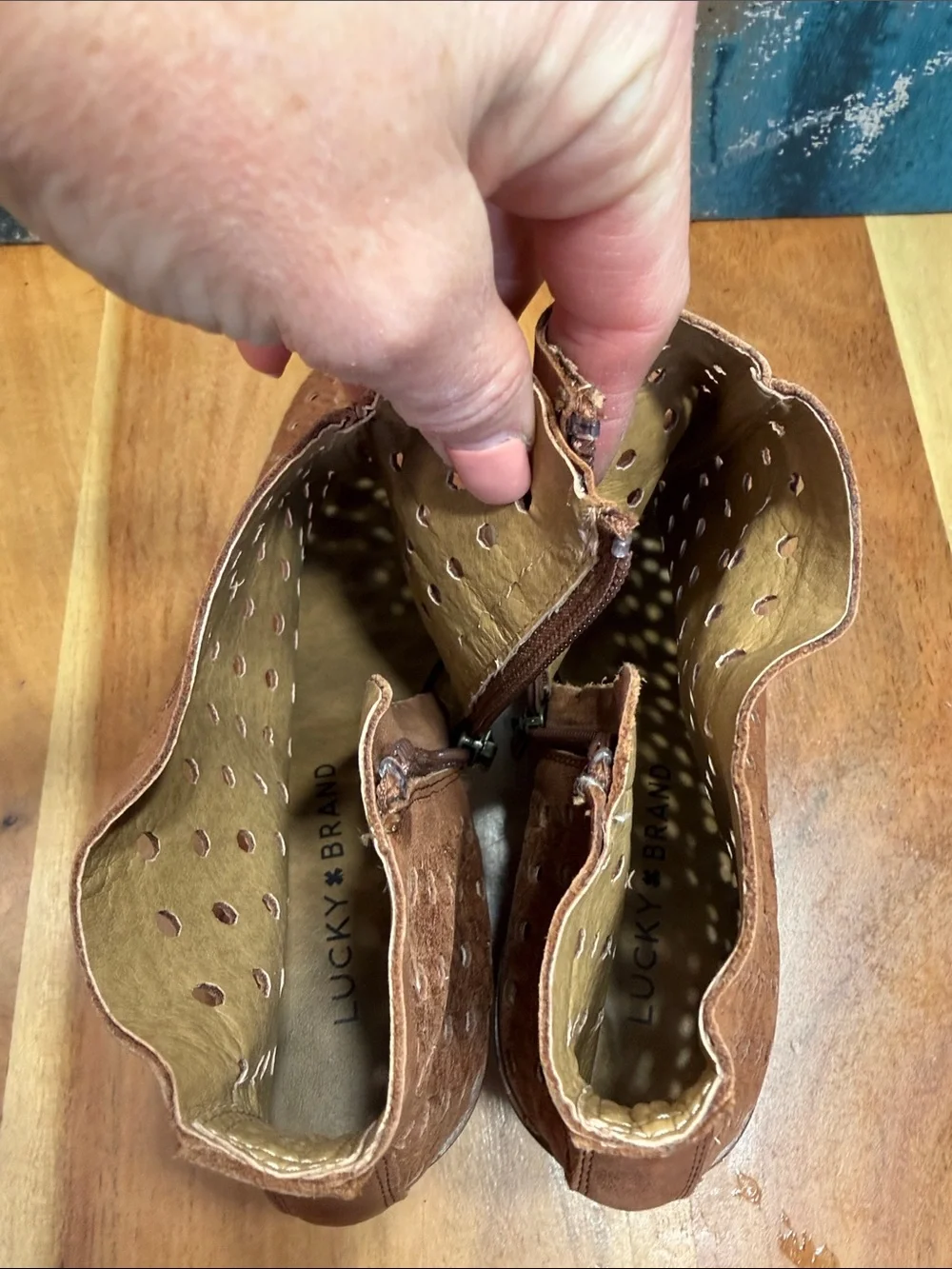 Lucky Brand 2010’s Boho‎ Western Tan Leather Booties 7.5 VGUC